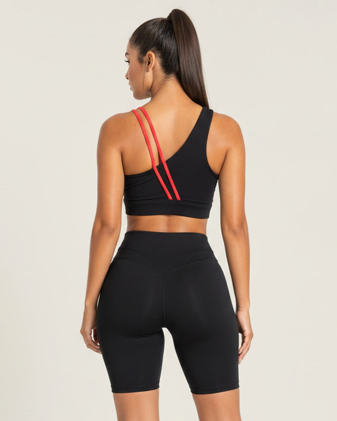 Dualis Horizon Crop Top – Red Strap