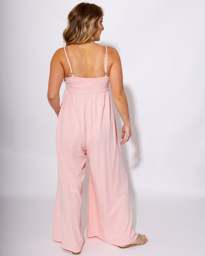 Dusty Pink Spaghetti Strap Jumpsuit - ee:some - Gaudie & Co. Beaumont TX Boutique