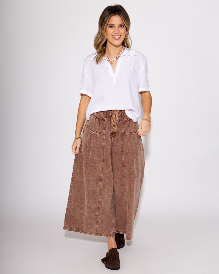 Easy Staple Short Sleeve Top in White