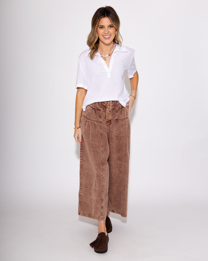 Easy Staple Short Sleeve Top in White