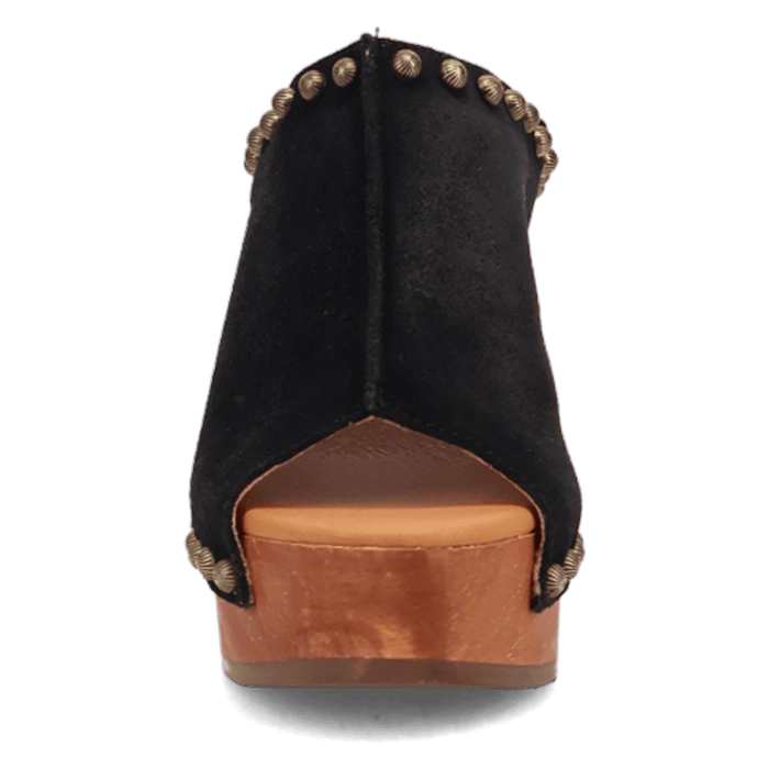 PRODUCT SHOT ECHO WOODEN SANDAL AT FRONT ANGLE