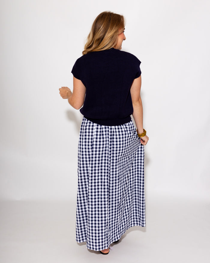 Elevated Layered Midi Dress in Navy