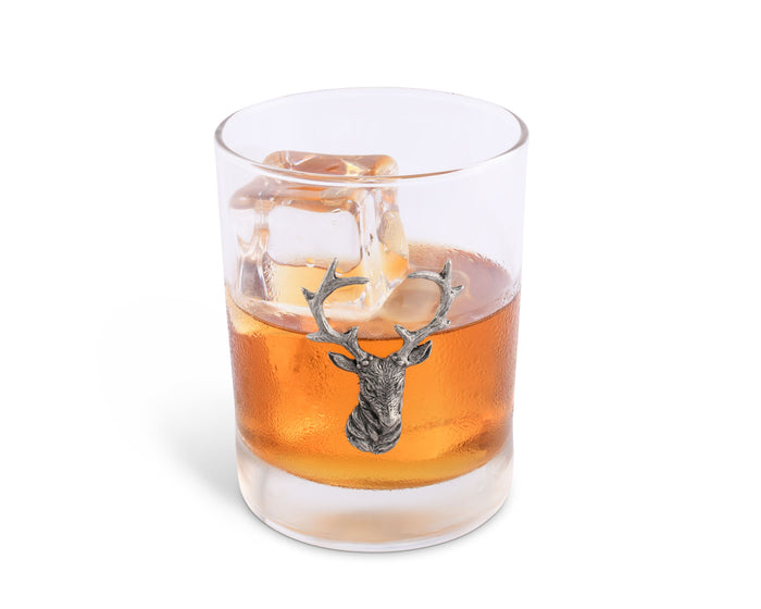 Elk Head Double Old Fashion Bar Glass