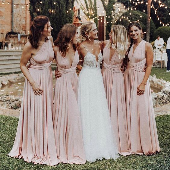 Emerald Green Convertible Bridesmaid Dress 2021 Jersey Infinity Wrap Maxi Dress