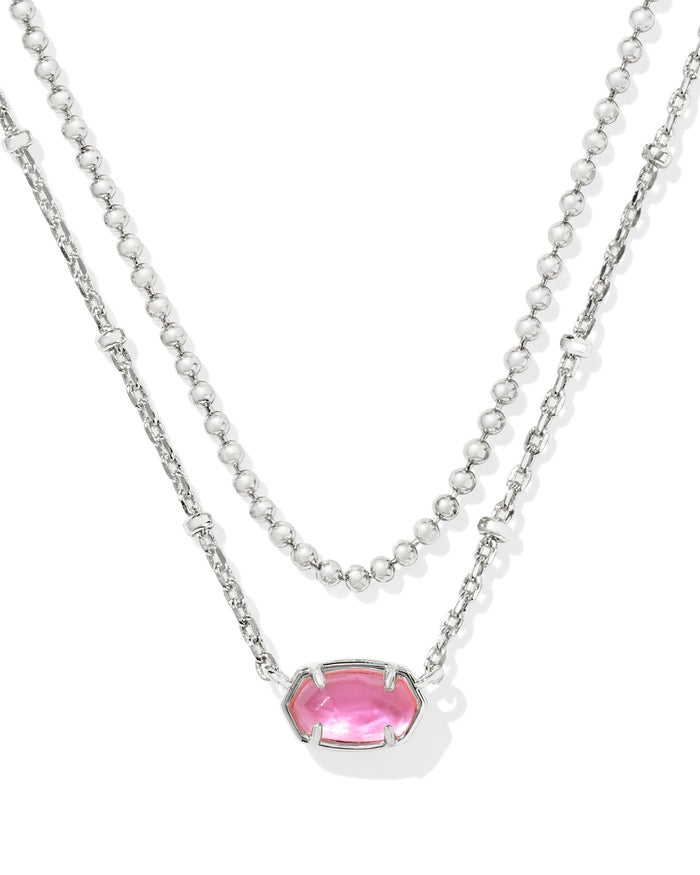Emilie Multi Strand Necklace in Silver Azalea Illusion