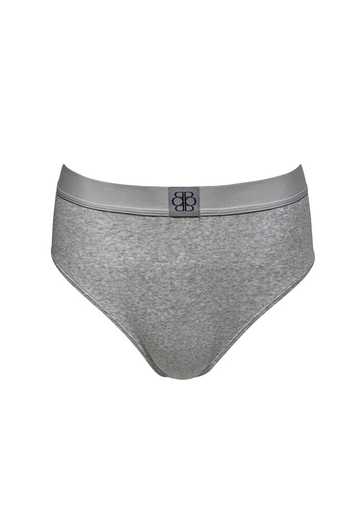 Jumpsuits full coverage briefs in heather grey on a white background