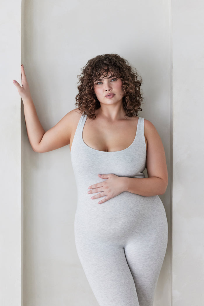 COTTON/HEATHER GREY / L