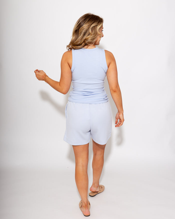 Essential Micro-ribbed Tank in Blue
