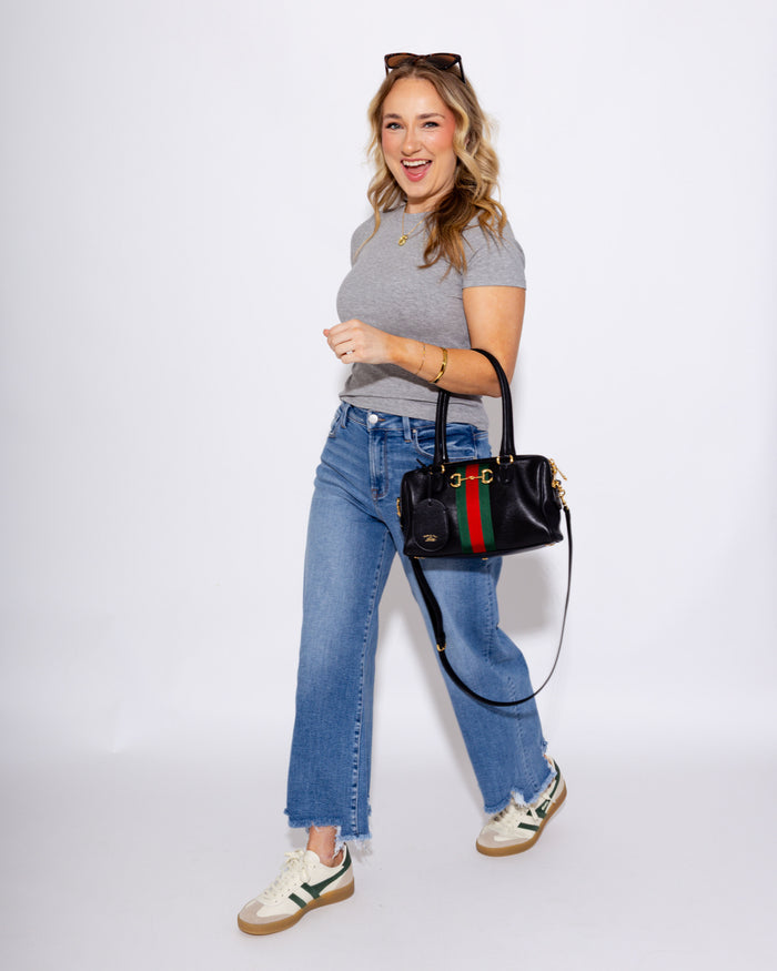 Essential Micro-ribbed Top in Grey