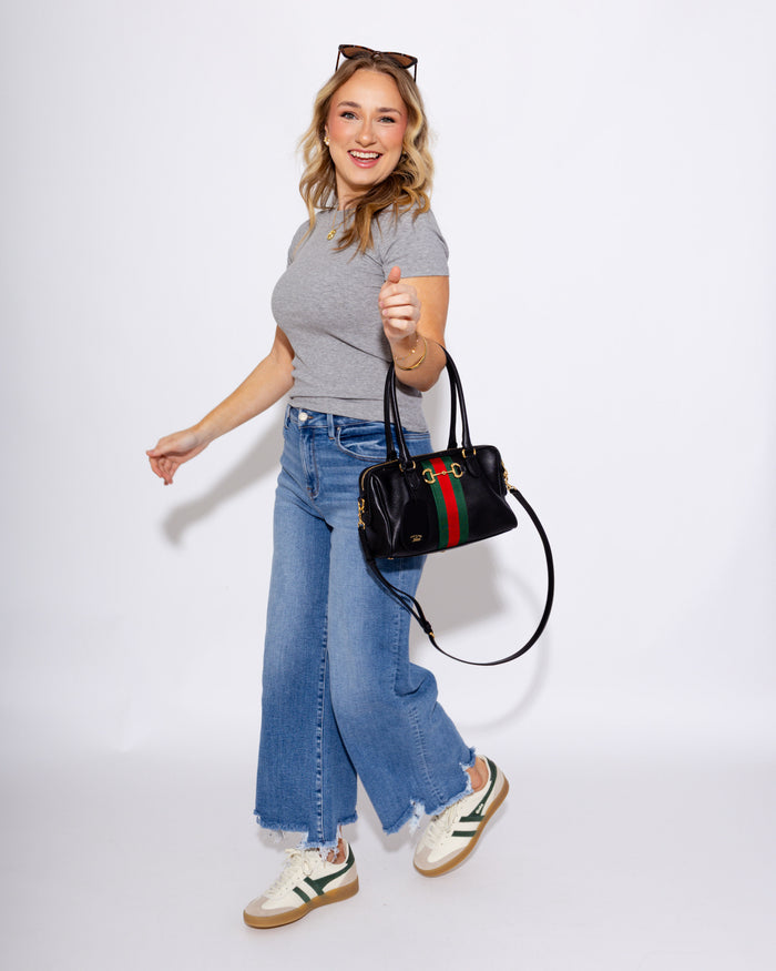 Essential Micro-ribbed Top in Grey