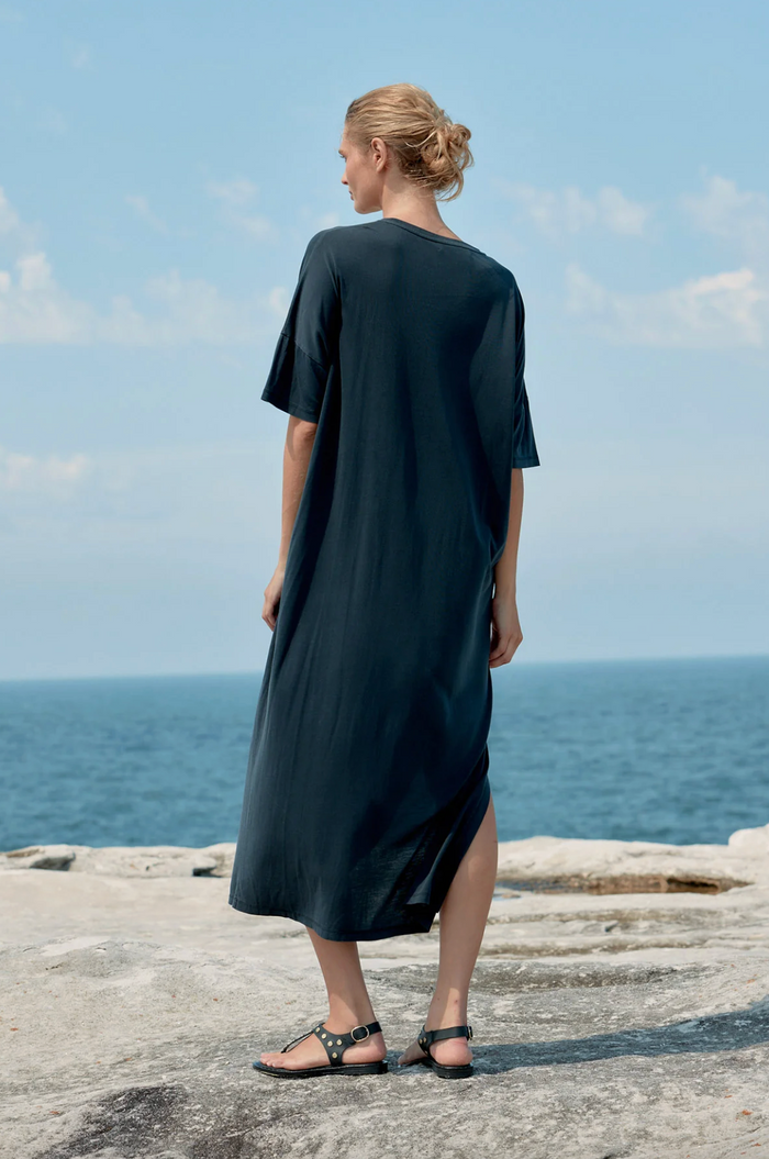 Estilo Emporio Box Cotton/Tencel T-Shirt - Washed Black
