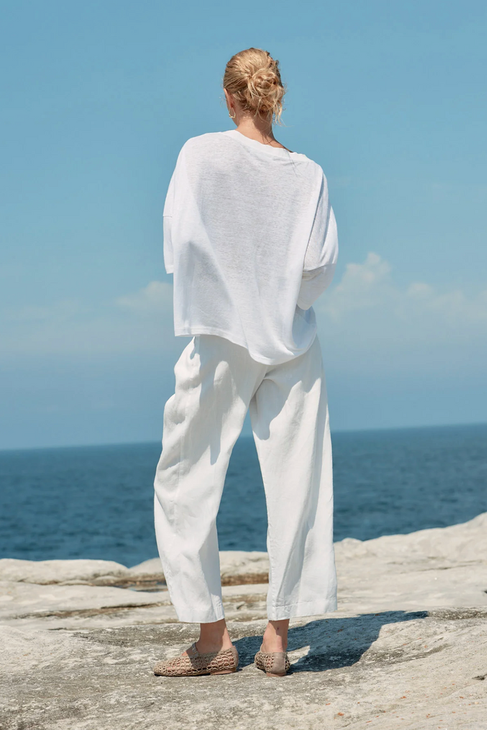 Estilo Emporio Box Linen Tee - White