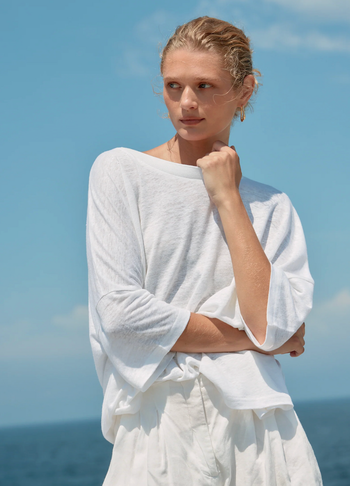 Estilo Emporio Box Linen Tee - White