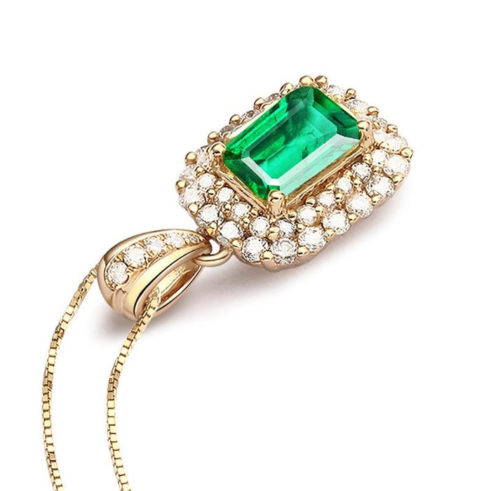 European and American square pendant necklace for women