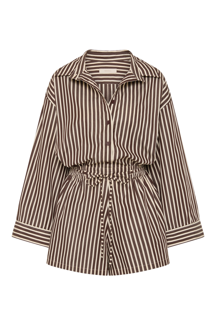 Faithfull the Brand Belas Playsuit Rita Stripe Port