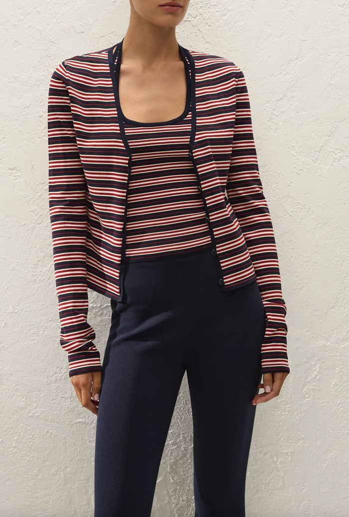 Faithfull The Brand Doris Cardigan - Cila Stripe Navy