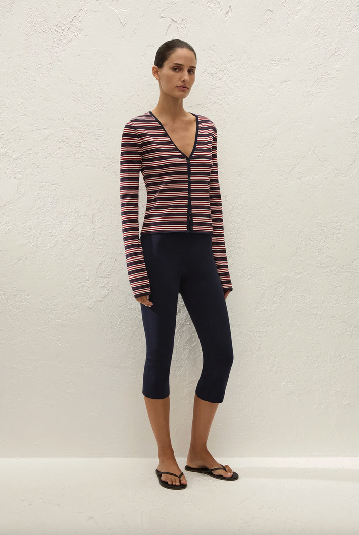 Faithfull The Brand Doris Cardigan - Cila Stripe Navy