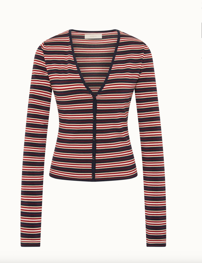 Faithfull The Brand Doris Cardigan - Cila Stripe Navy