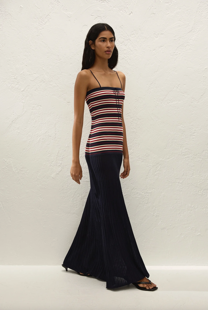 Faithfull The Brand Doris Maxi Dress - Cila Stripe Navy