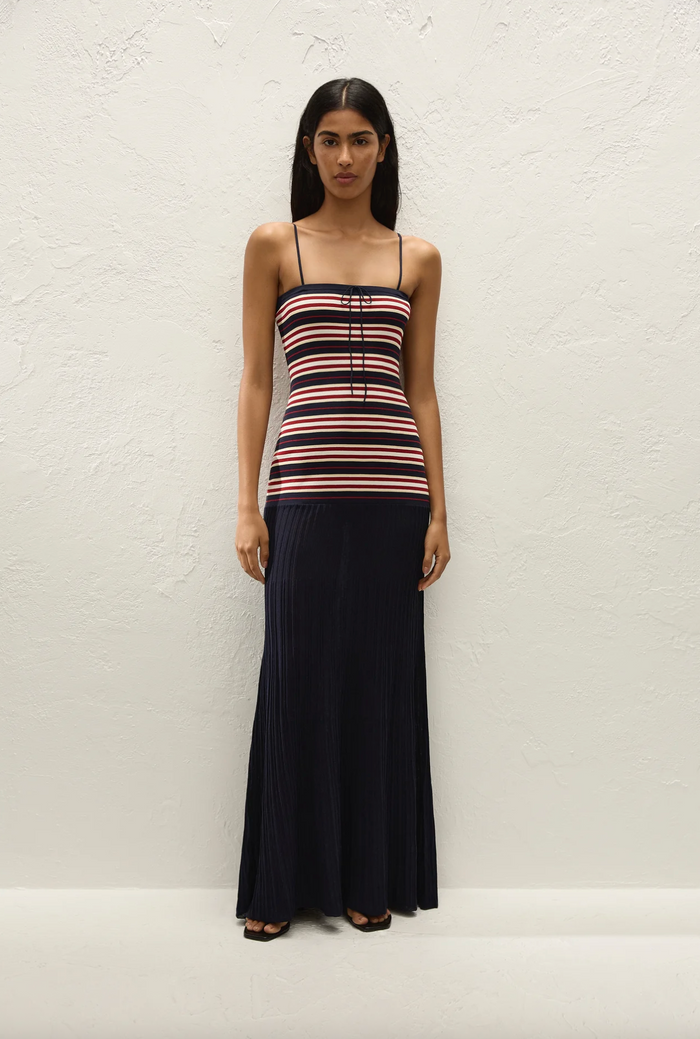 Faithfull The Brand Doris Maxi Dress - Cila Stripe Navy