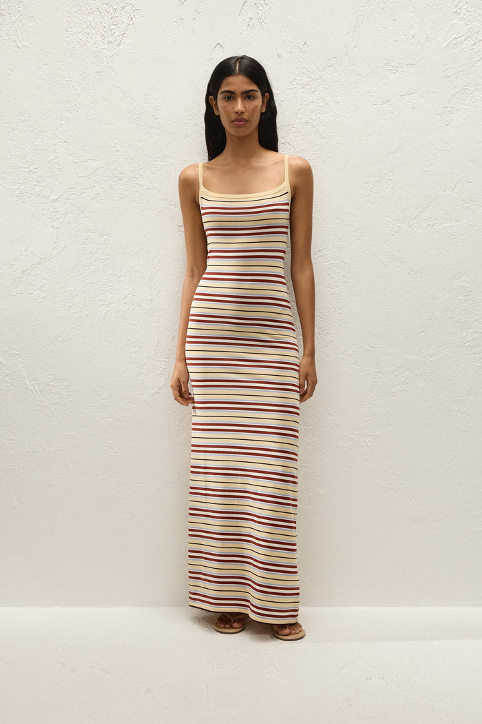 Faithfull the Brand Doris Midi Dress Cila Stripe Butter