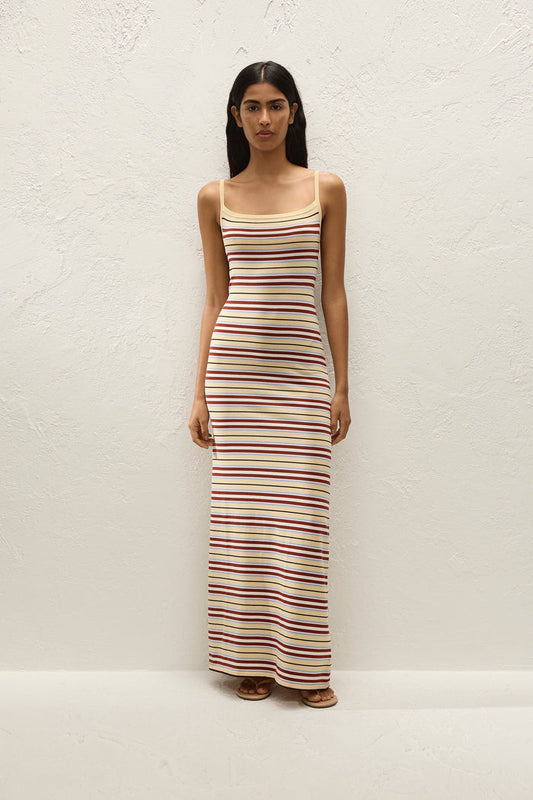 Faithfull the Brand Doris Midi Dress Cila Stripe Butter
