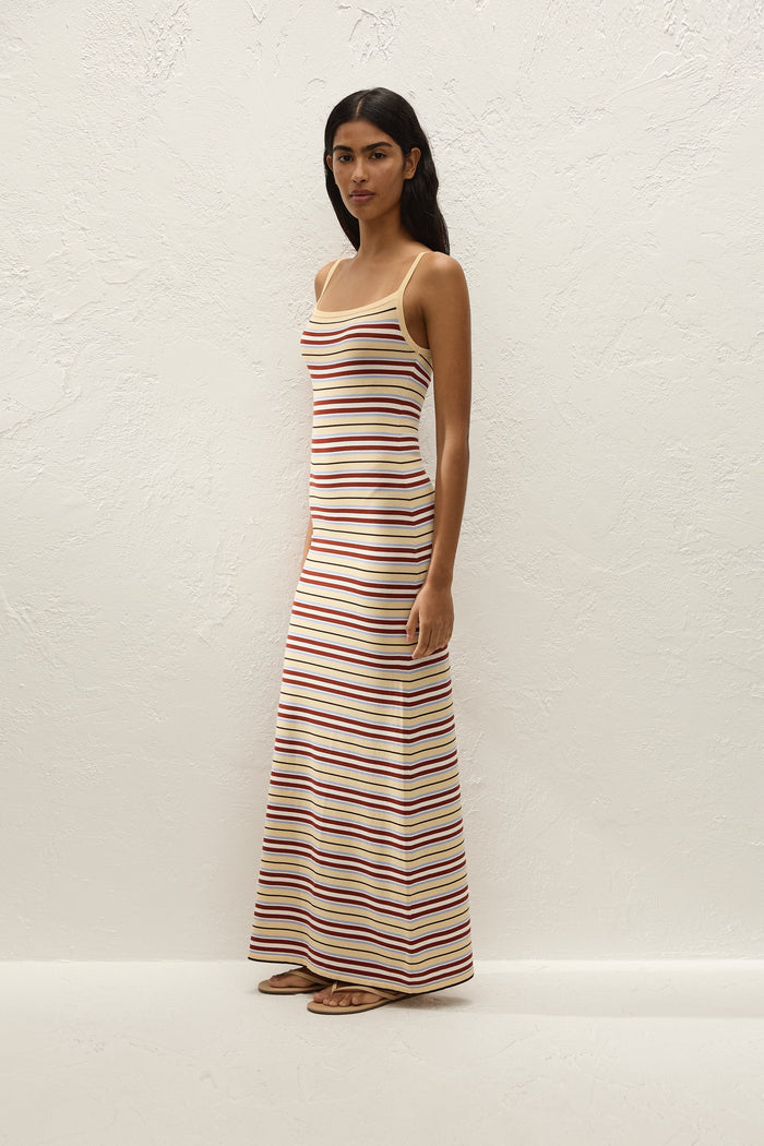 Faithfull the Brand Doris Midi Dress Cila Stripe Butter