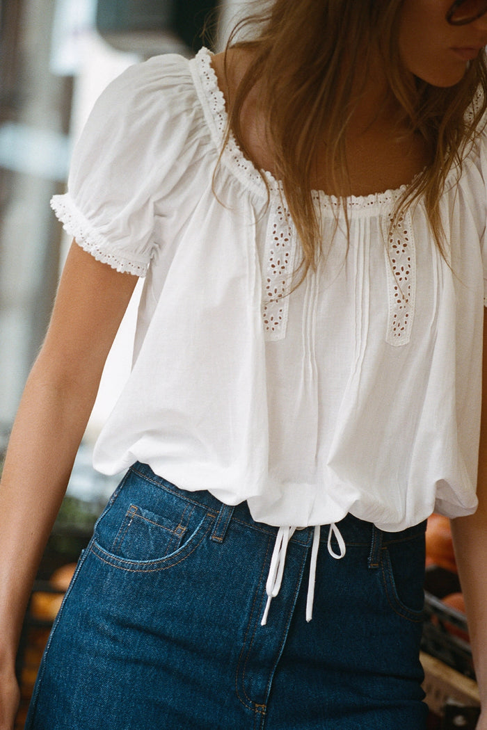 Faithfull the Brand Gabi Top Fernanda Lace Antique White