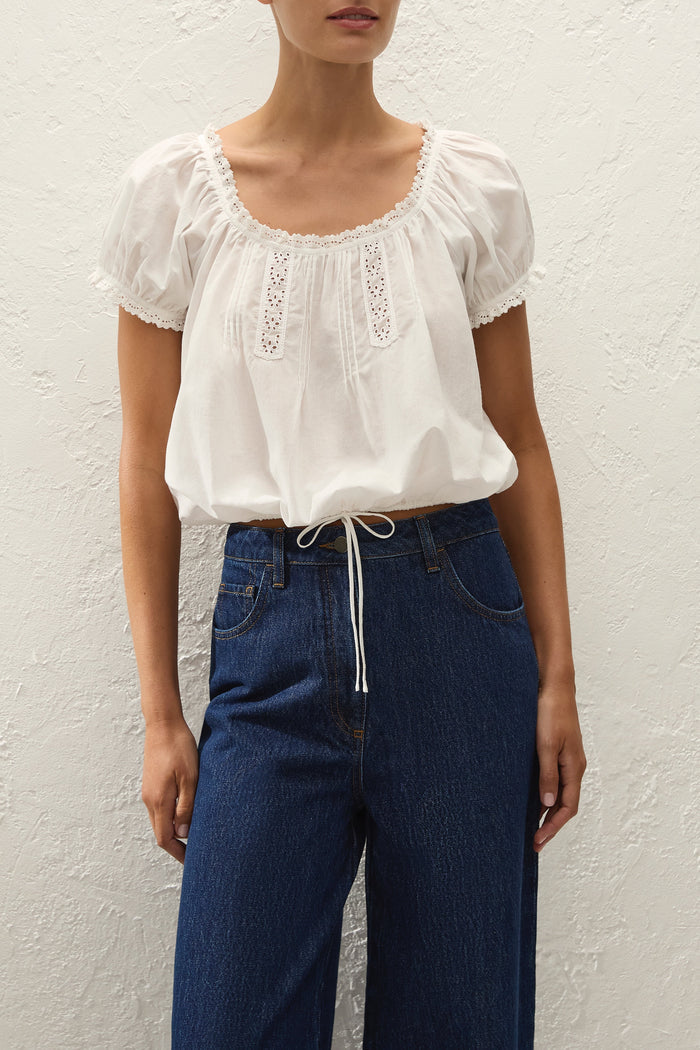Faithfull the Brand Gabi Top Fernanda Lace Antique White