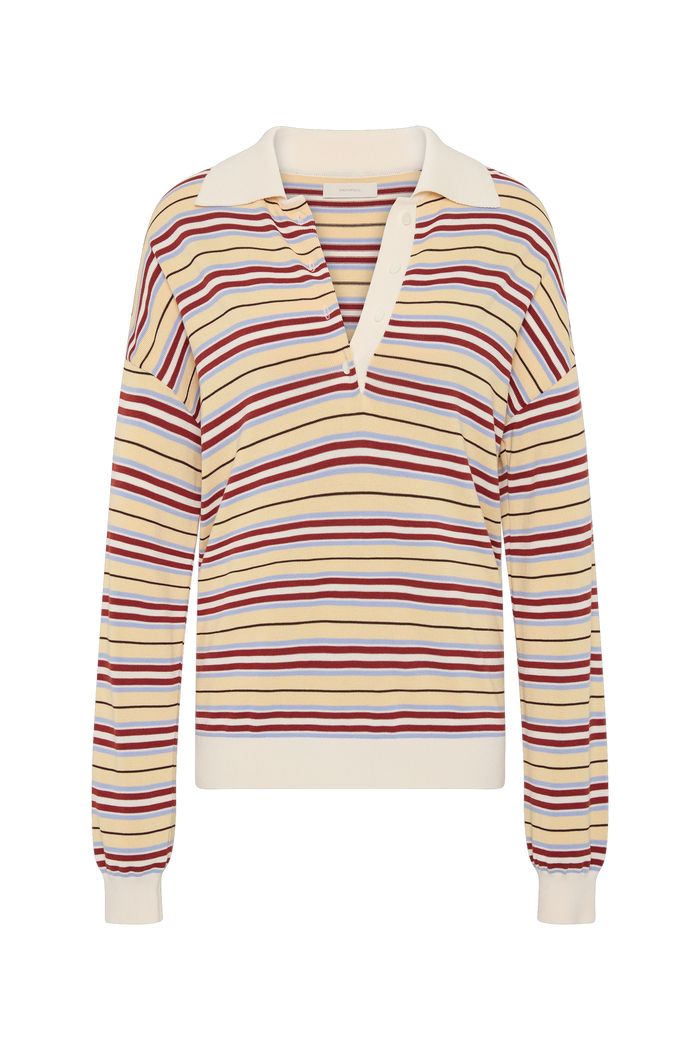 Faithfull the Brand Harlow Oversized Polo Cila Stripe Butter