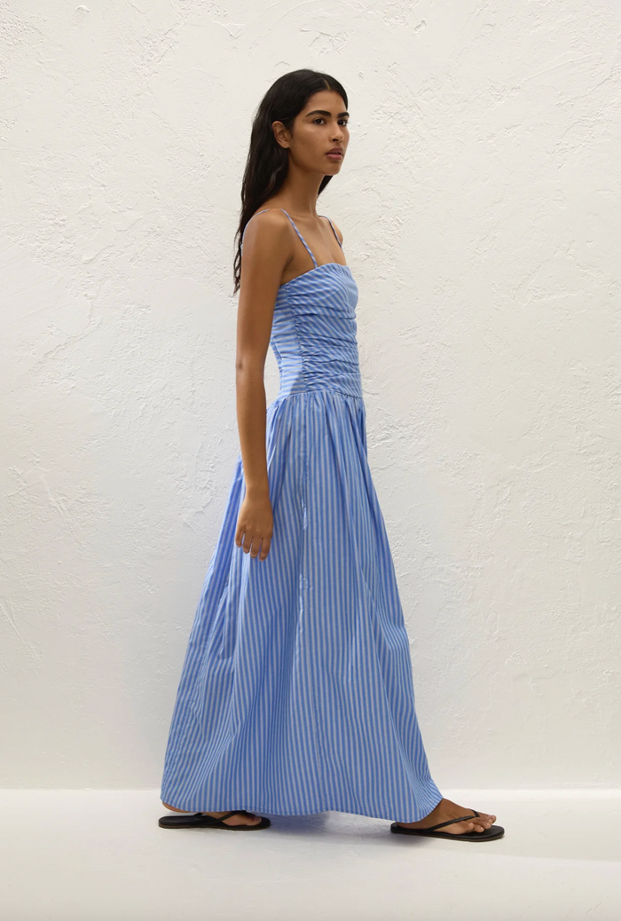 Faithfull The Brand Portlligat Maxi Dress - Joao Stripe Azulejo Blue