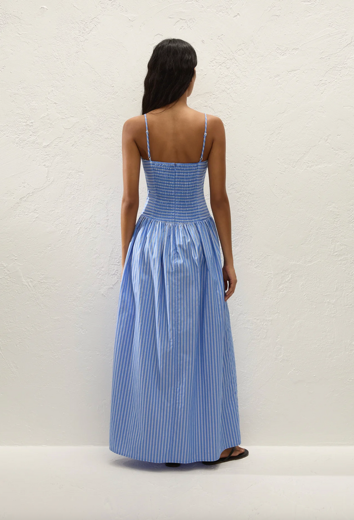 Faithfull The Brand Portlligat Maxi Dress - Joao Stripe Azulejo Blue