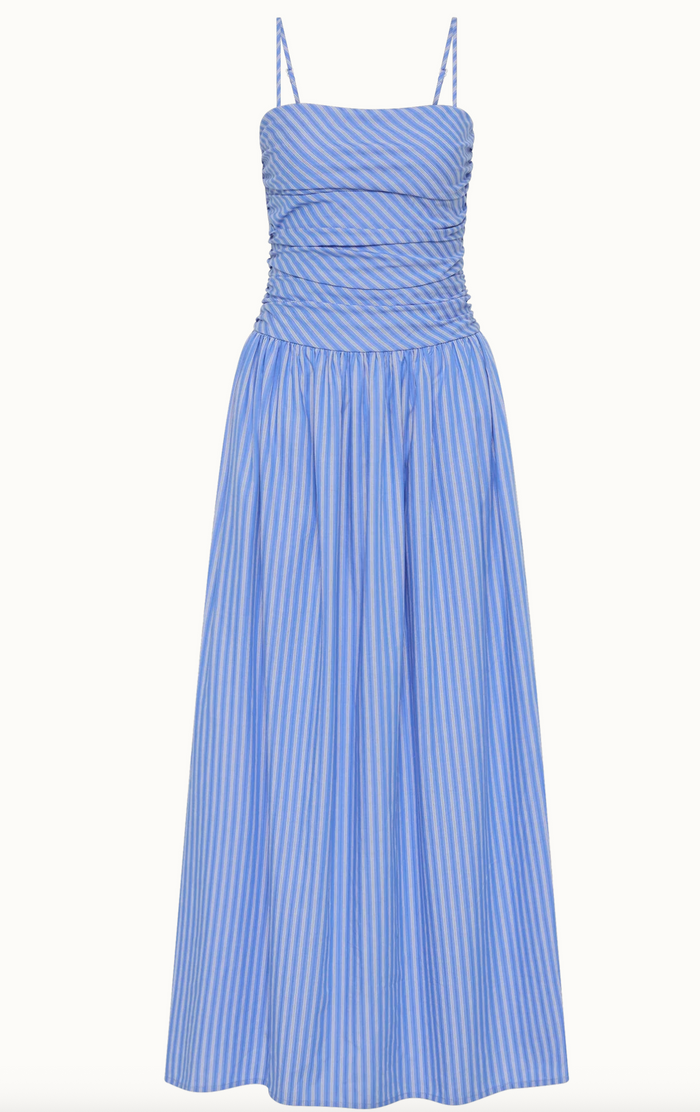 Faithfull The Brand Portlligat Maxi Dress - Joao Stripe Azulejo Blue