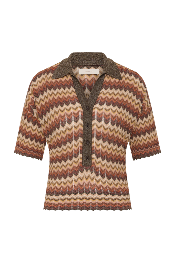 Faithfull the Brand Raya Polo Top Lais Stripe