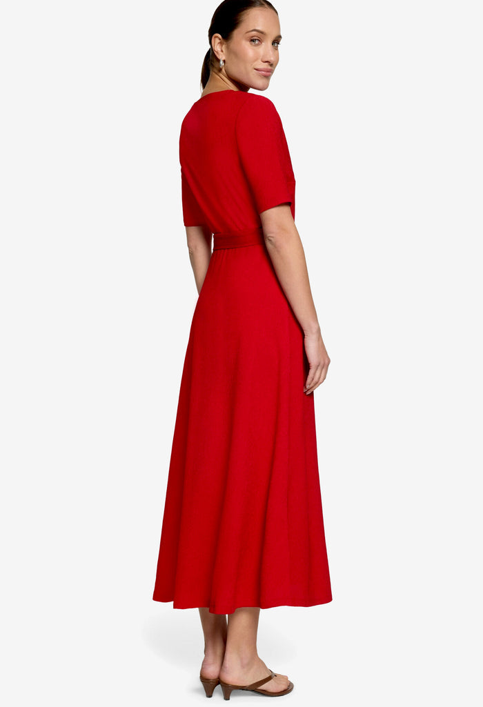 Faux Wrap Midi Dress
