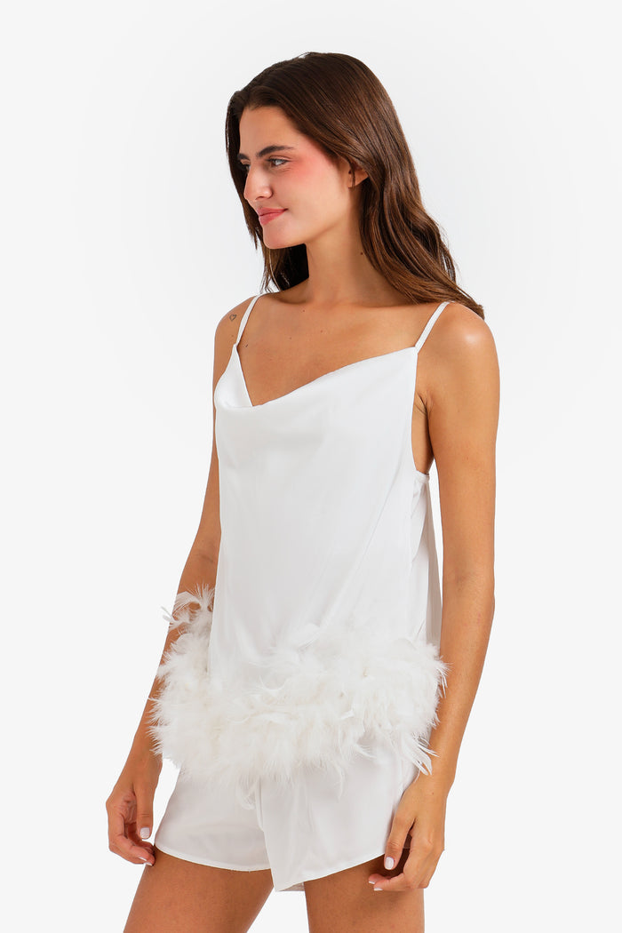 Feather Hem Pyjama Set