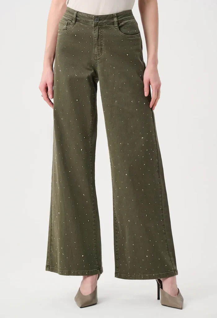 Featherweave Denim Wide Leg Jeans