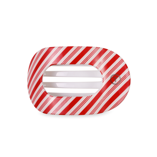Flat Round Hair Clip | Medium | Candy Cane Crush