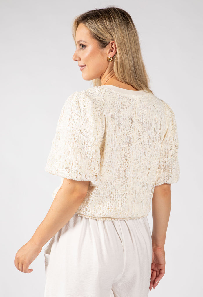 Floral Crochet Knit Top