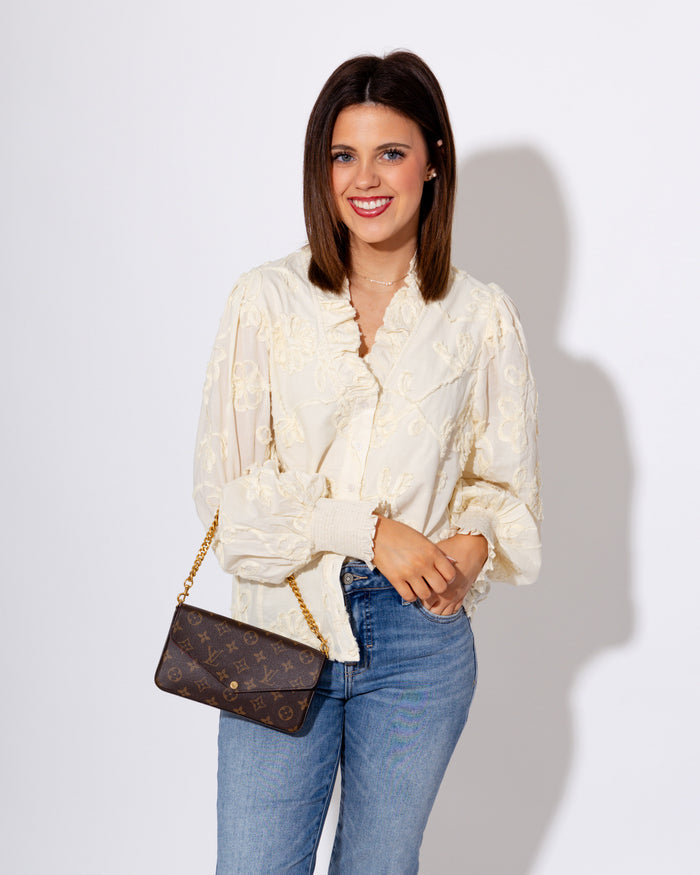 Floral Embroidered Puff Sleeve Top