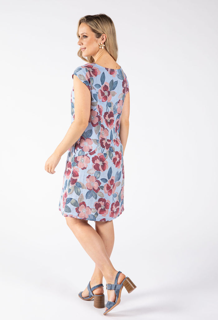 Floral Print Linen Dress
