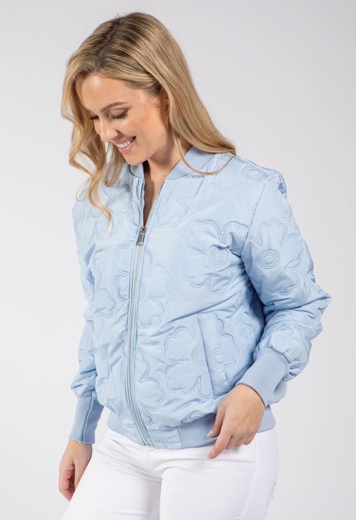 Floral Quilt Bomber Jacket
