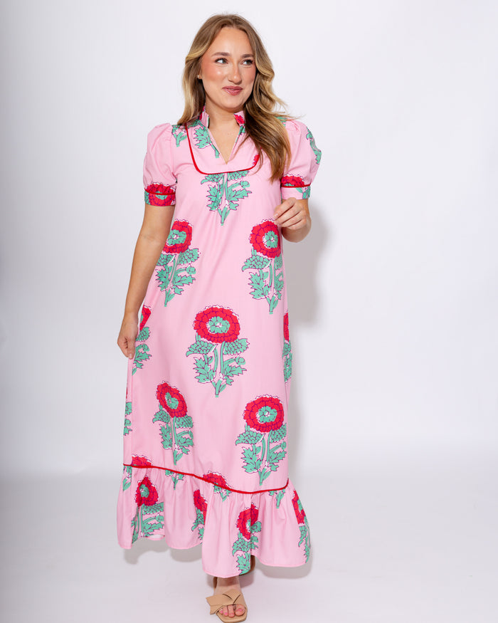 Floral Ruffle Hem Maxi Dress