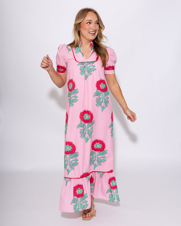 Floral Ruffle Hem Maxi Dress