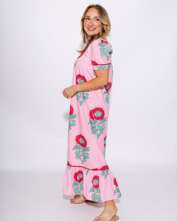 Floral Ruffle Hem Maxi Dress
