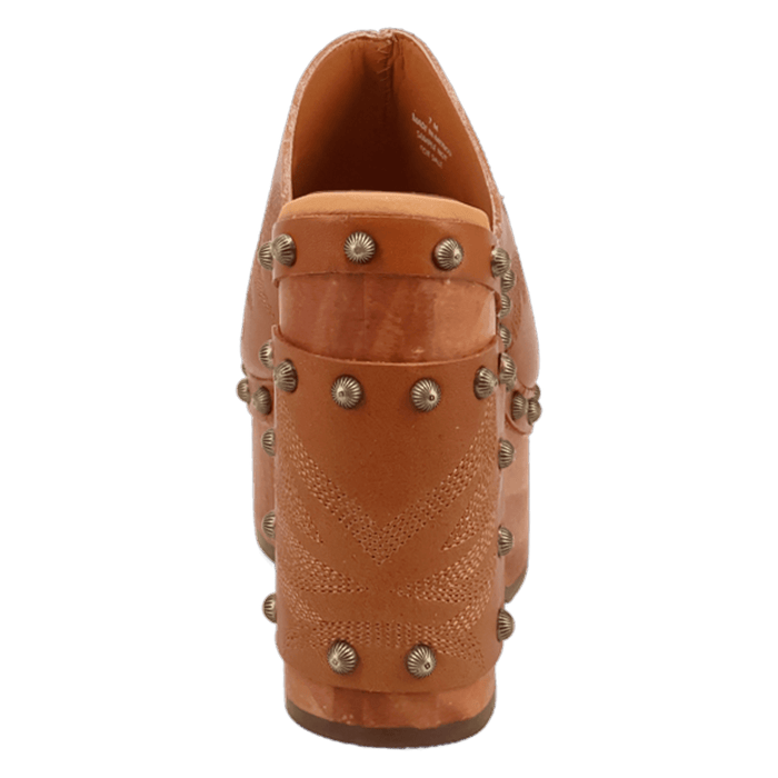 PRODUCT SHOT FREE SPIRIT WOODEN SANDAL AT 180 DEGREE BACK ANGLE