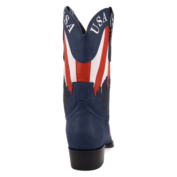PRODUCT SHOT FREEDOM LEATHER BOOT AT 180 DEGREE BACK ANGLE