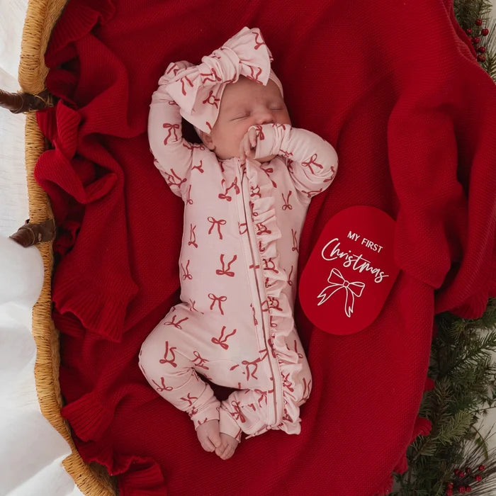 FRILL ZIP ROMPER | Red Bows