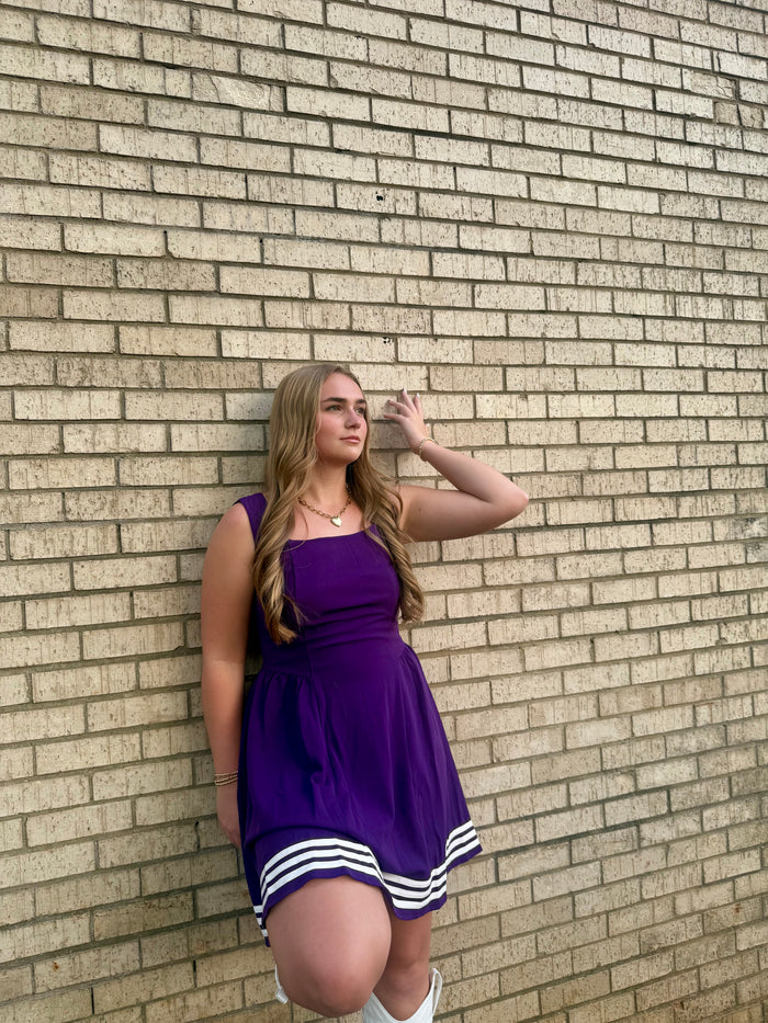 Game Day Square Neck Heavy Knit Mini Dress