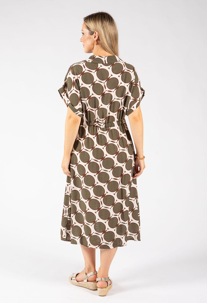 Geometric Print Shirt Dress
